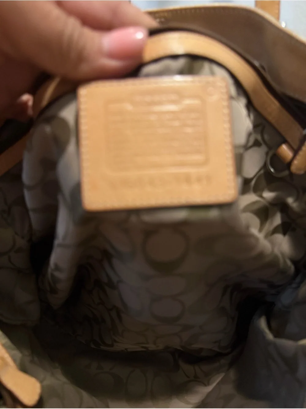 Vintage Coach Signature Wave Patchwork Gallery Tote.